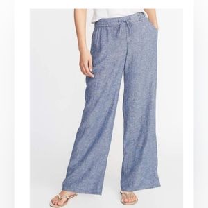 Old Navy mid rise wide leg linen pant NWT Large